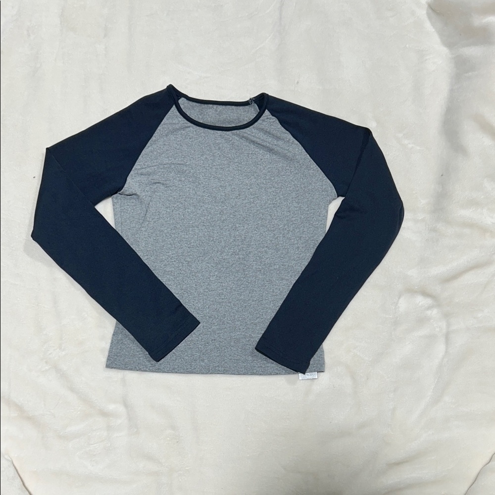 Kids Long Sleeve Gray and Black Shirt